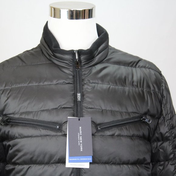 NWT Marc New York Men's Jacket XL Black Packable Faux Down Puffer Grymes Light - Picture 7 of 11